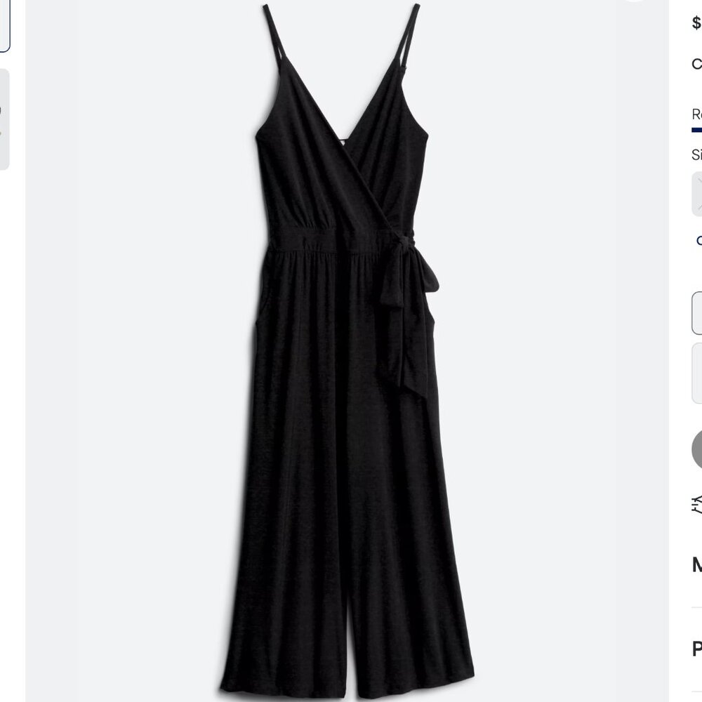 Kaileigh Rica Knit Crop Jumpsuit, Black, S, EUC